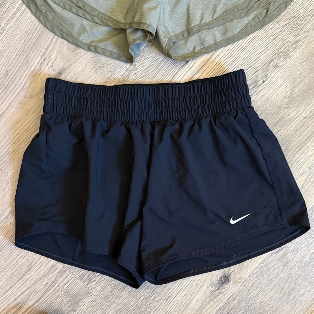 Nike Women's Athletic Shorts - Olive and Black bundle of two - Picture 3 of 8